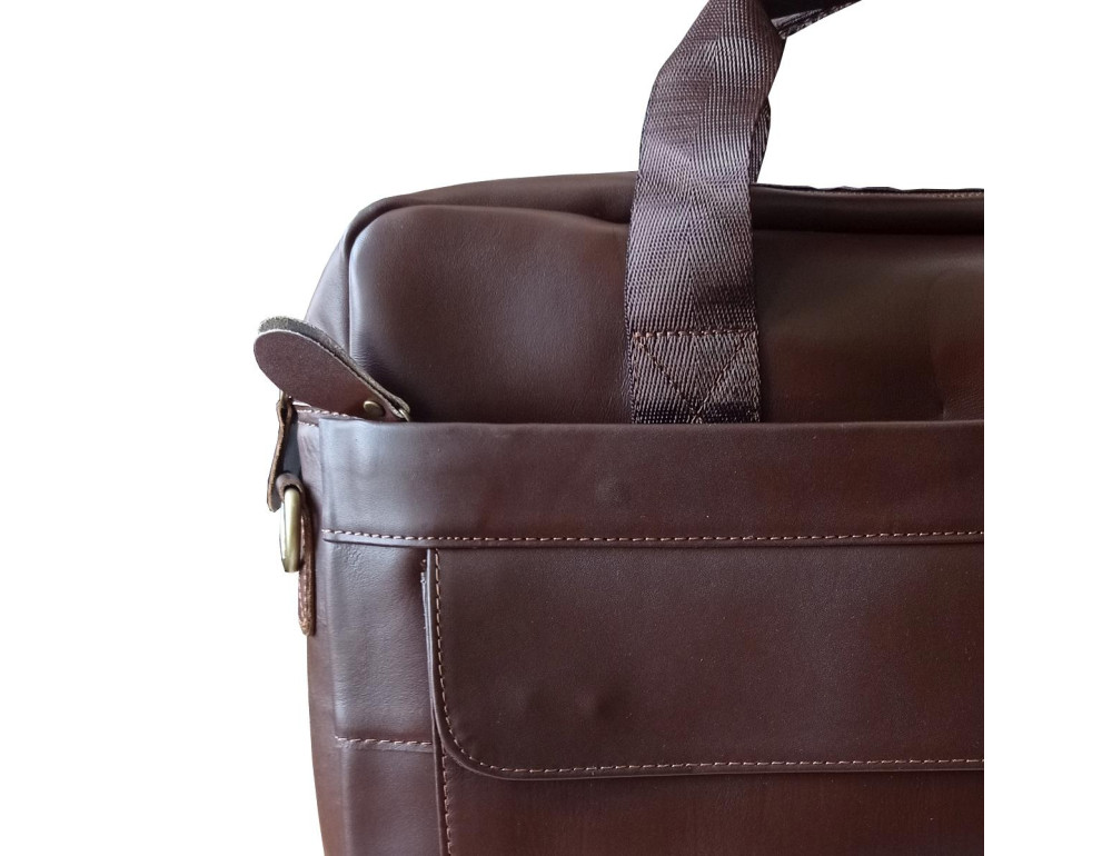 Уцінка! Ділова шкіряна сумка для документів та ноутбука коричнева Tiding Bag A25-1131C-5 - Фотографія № 5