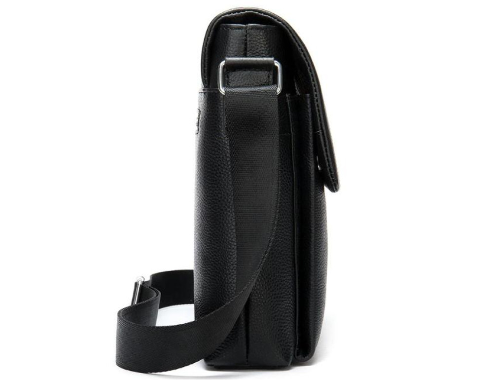 Чорна чоловіча шкіряна сумка через плече TIDING BAG A25-1278A - Фотографія № 4
