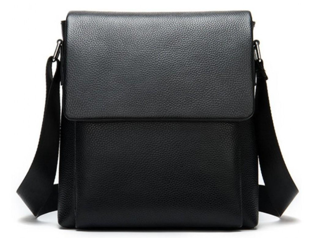 Чорна чоловіча шкіряна сумка через плече TIDING BAG A25-1278A - Фотографія № 5