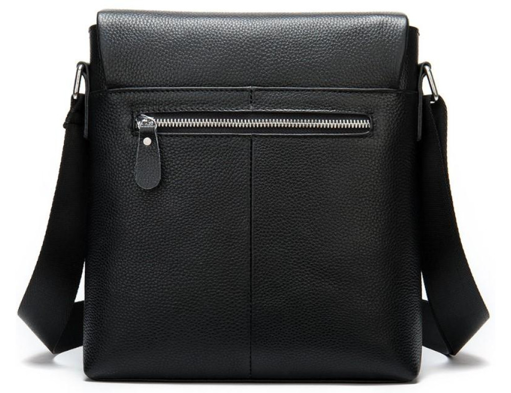 Чорна чоловіча шкіряна сумка через плече TIDING BAG A25-1278A - Фотографія № 6