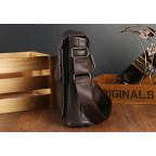 Сумка через плечо мужская кожаная коричневая Tiding Bag A25-1278C - Фото № 102