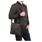 Сумка через плечо мужская кожаная коричневая Tiding Bag A25-1278C - Фото № 108