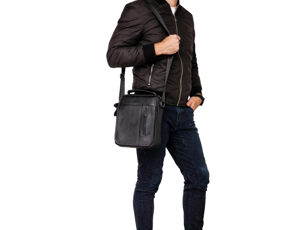 Сумка-барсетка мужская кожаная через плечо Tiding Bag A25-2158A - Фото № 5
