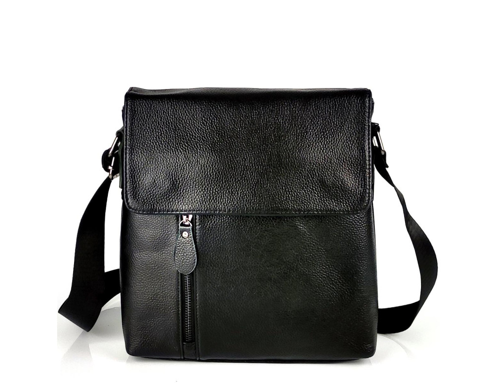 Мужской кожаный мессенджер с клапаном Tiding Bag A25-238-1A - Фото № 5