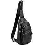 Чоловічий чорний шкіряний слінг Tiding Bag A25-5424A - Фотографія № 100
