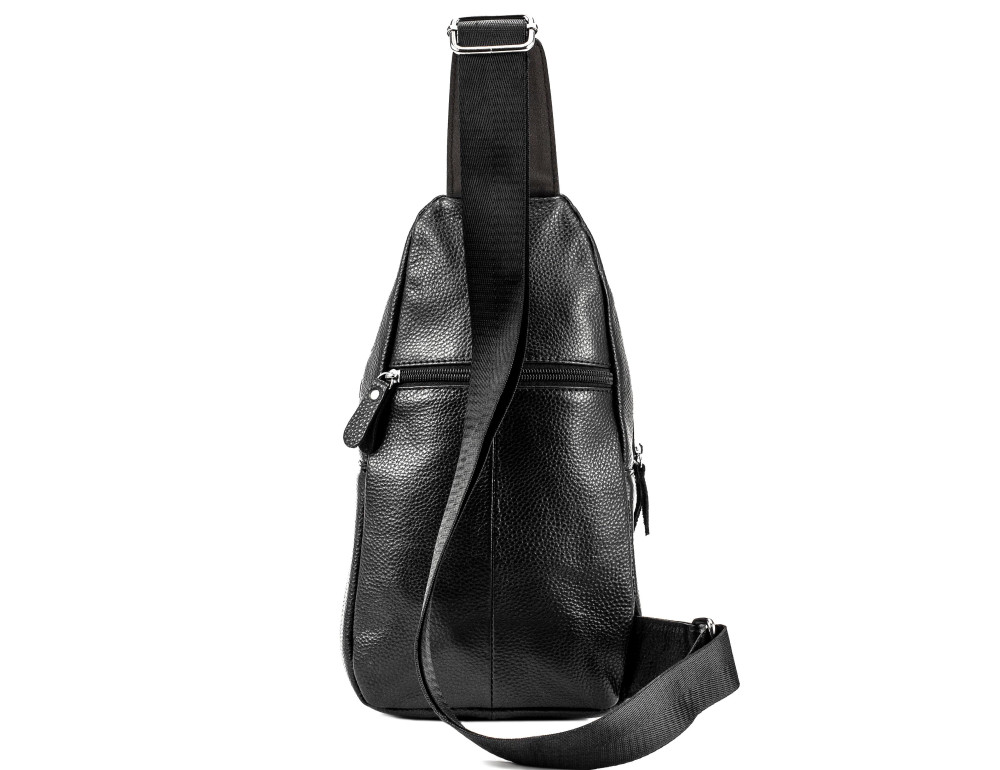 Чоловічий чорний шкіряний слінг Tiding Bag A25-5424A - Фотографія № 4