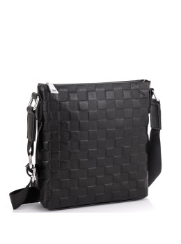 Мужская сумка через плечо черная фактурная Tiding Bag A25-6106A