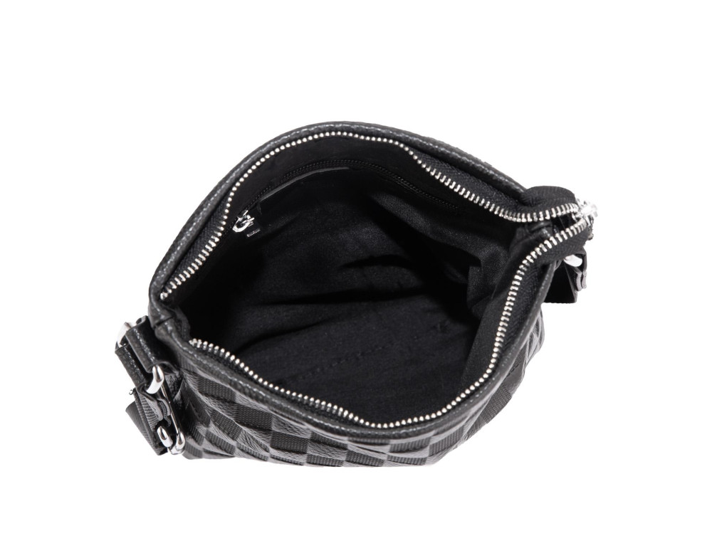 Мужская сумка через плечо черная фактурная Tiding Bag A25-6106A - Фото № 5