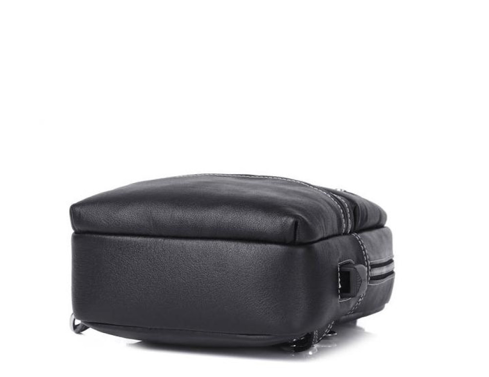 Сумка на грудь мужская кожаная слинг Tiding Bag A25-6801A - Фото № 8