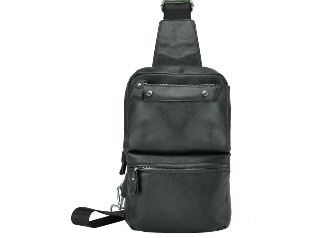 Сумка на грудь мужская кожаная слинг Tiding Bag A25-6801A - Фото № 10