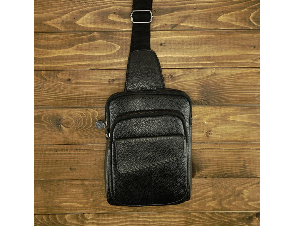 Сумка на груди чоловіча шкіряна Tiding Bag A25-8699A - Фотографія № 2