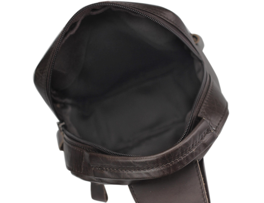 Чоловіча шкіряна сумка-слінг коричнева Tiding Bag A25F-003B - Фотографія № 3