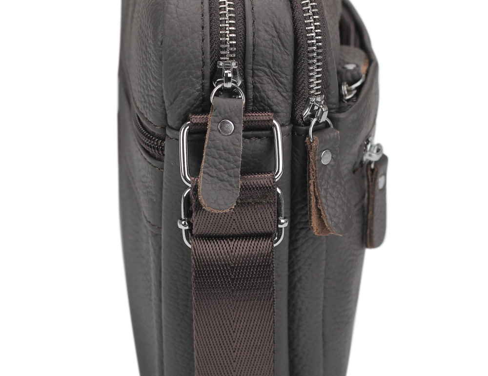 Мессенджер через плечо мужской кожаный коричневый Tiding Bag A25F-007B - Фотографія № 6