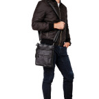 Мессенджер мужской из натуральной кожи черной Tiding Bag A25F-0118A - Фото № 104