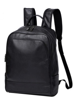 Рюкзак мужской кожаный черный Tiding Bag A25F-11685A
