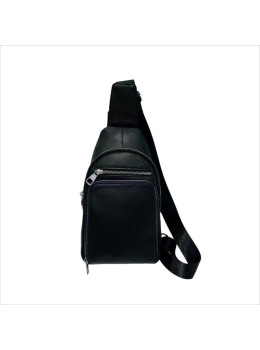 Чоловічий шкіряний чорний слінг Tiding Bag A25F-250117A