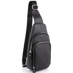Шкіряний чорний слінг через плече Tiding Bag A25F-5058A - Фотографія № 100