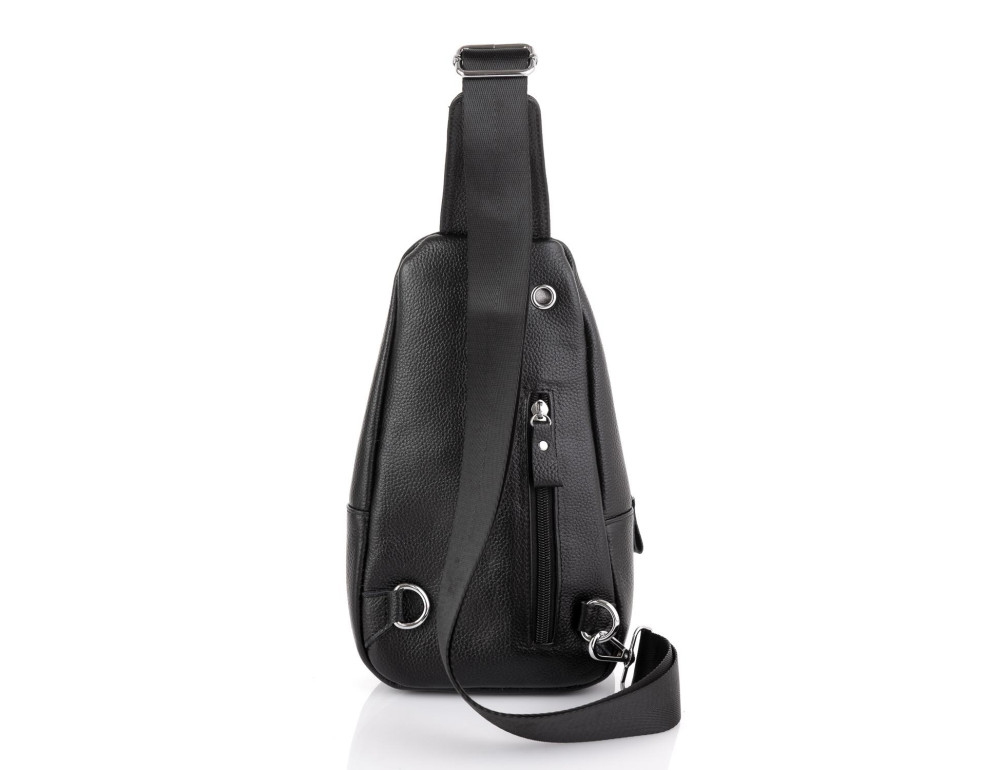 Шкіряний чорний слінг через плече Tiding Bag A25F-5058A - Фотографія № 4