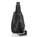 Шкіряний чорний слінг через плече Tiding Bag A25F-5058A - Фотографія № 103