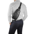 Шкіряний чорний слінг через плече Tiding Bag A25F-5058A - Фотографія № 104