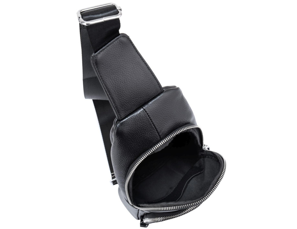 Шкіряний чорний слінг через плече Tiding Bag A25F-5058A - Фотографія № 6