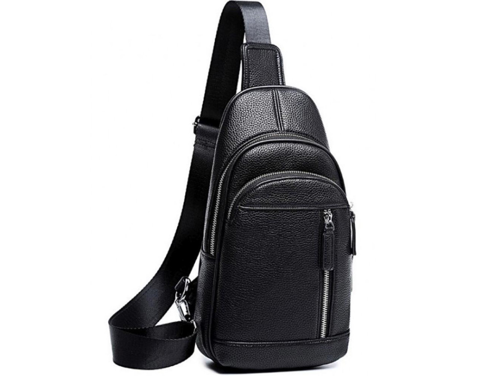 Чоловічий шкіряний чорний слінг на плече Tiding Bag A25F-5427A - Фотографія № 1 Чоловічий шкіряний чорний слінг на плече Tiding Bag A25F-5427A - Фотографія № 1