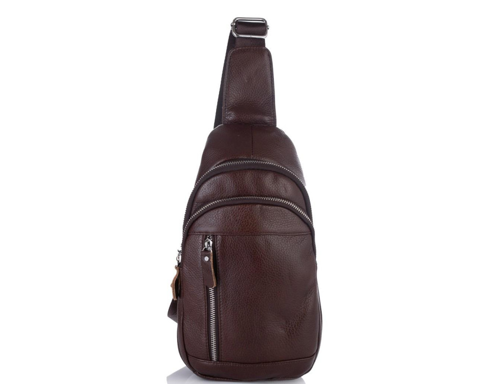 Чоловічий шкіряний слінг через коричневий плече Tiding Bag A25F-5427B - Фотографія № 4