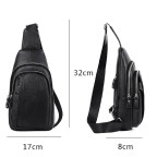 Чоловічий шкіряний чорний слінг на плече Tiding Bag A25F-6601A - Фотографія № 108