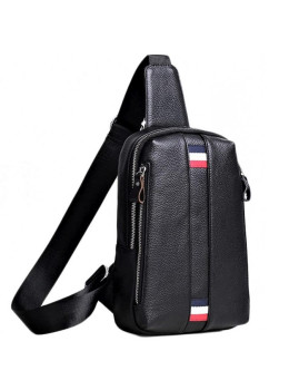 Мужской кожаный слинг на грудь Tiding Bag A25F-6616A