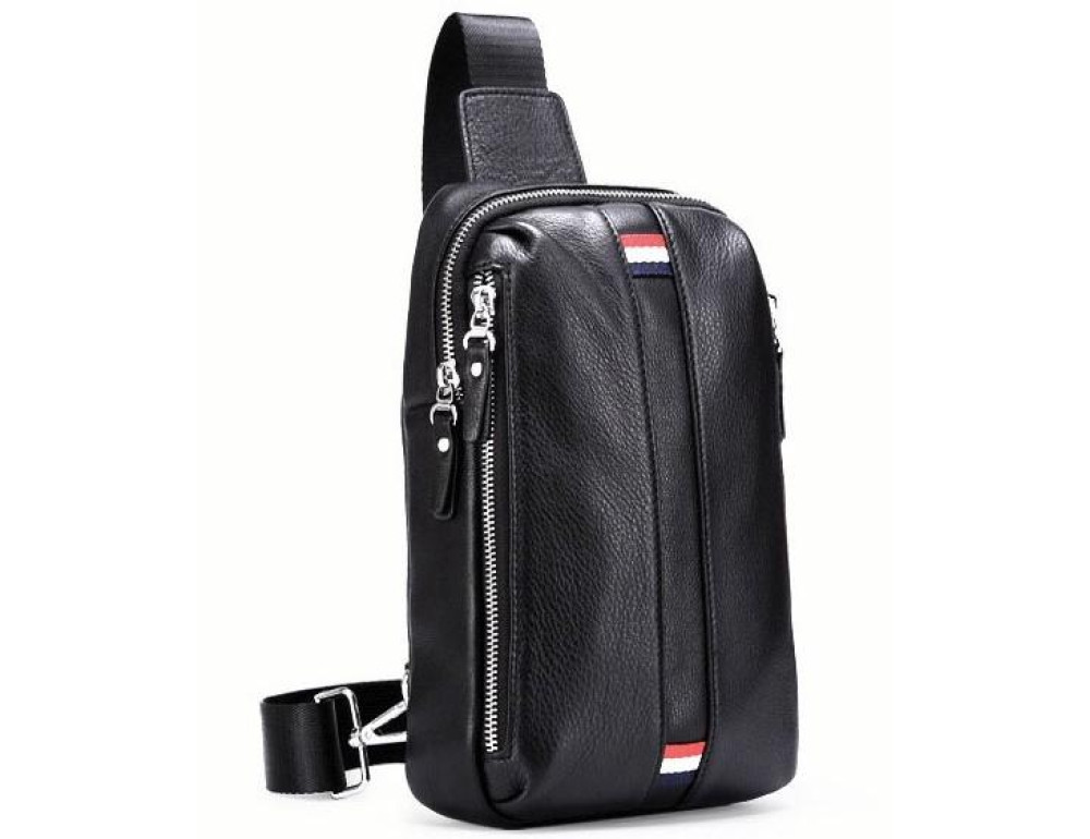 Мужской кожаный слинг на грудь Tiding Bag A25F-6616A - Фото № 15