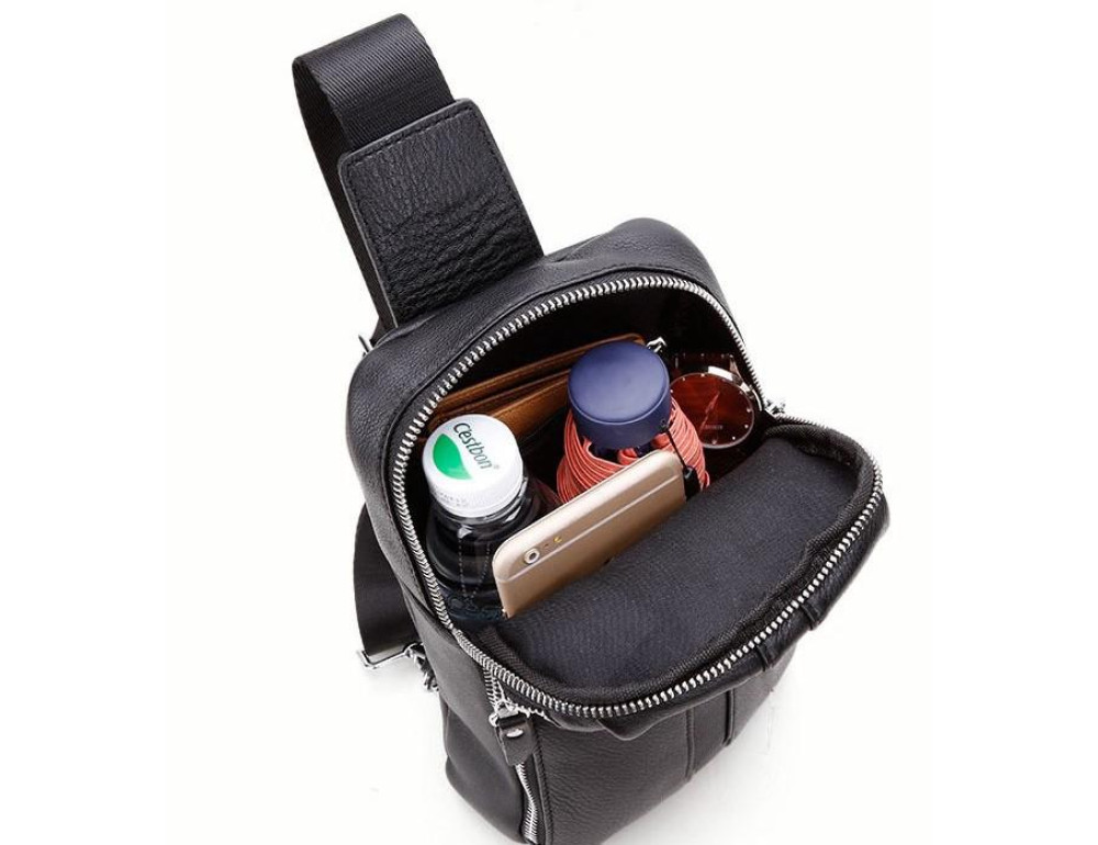 Мужской кожаный слинг на грудь Tiding Bag A25F-6616A - Фото № 7