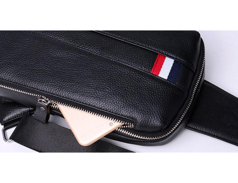 Мужской кожаный слинг на грудь Tiding Bag A25F-6616A - Фото № 8