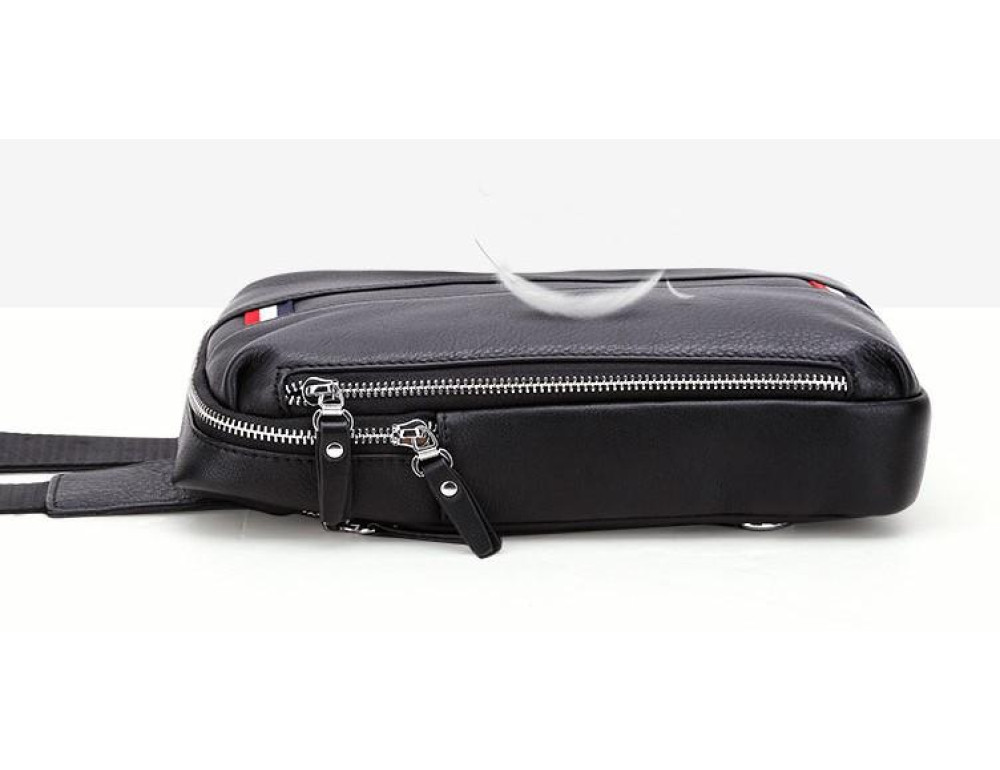 Мужской кожаный слинг на грудь Tiding Bag A25F-6616A - Фото № 9