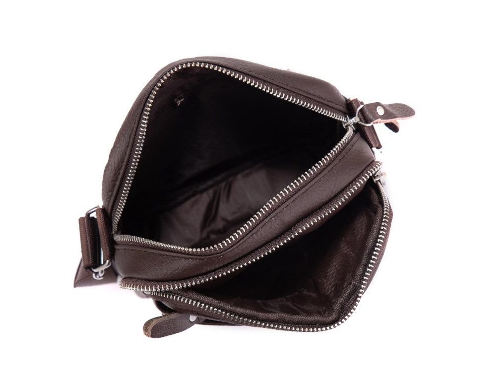 Сумка кожаная мужская коричневая Tiding Bag A25F-6625B - Фото № 5