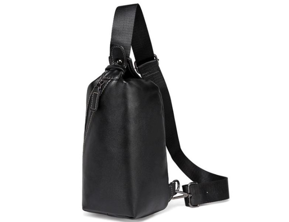 Мужской кожаный рюкзак-слинг нагрудный Tiding Bag A25F-688A - Фото № 3