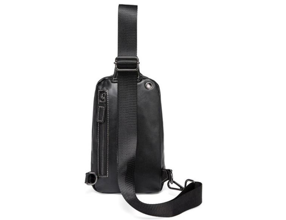 Мужской кожаный рюкзак-слинг нагрудный Tiding Bag A25F-688A - Фото № 4