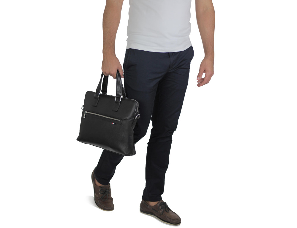 Сумка мужская из натуральной кожи для ноутбука Tiding Bag A25F-7232A - Фото № 7