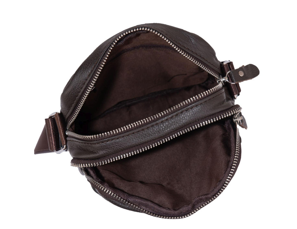 Кожаный мессенджер мужской коричневый Tiding Bag A25F-8017B - Фото № 3