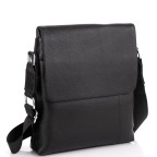 Чёрная кожаная сумка через плечо Tiding Bag A25F-8878A - Фото № 100