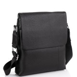 Чорна шкіряна сумка через плече Tiding Bag A25F-8878A