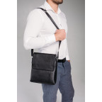 Чёрная кожаная сумка через плечо Tiding Bag A25F-8878A - Фото № 101