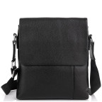 Чёрная кожаная сумка через плечо Tiding Bag A25F-8878A - Фото № 102