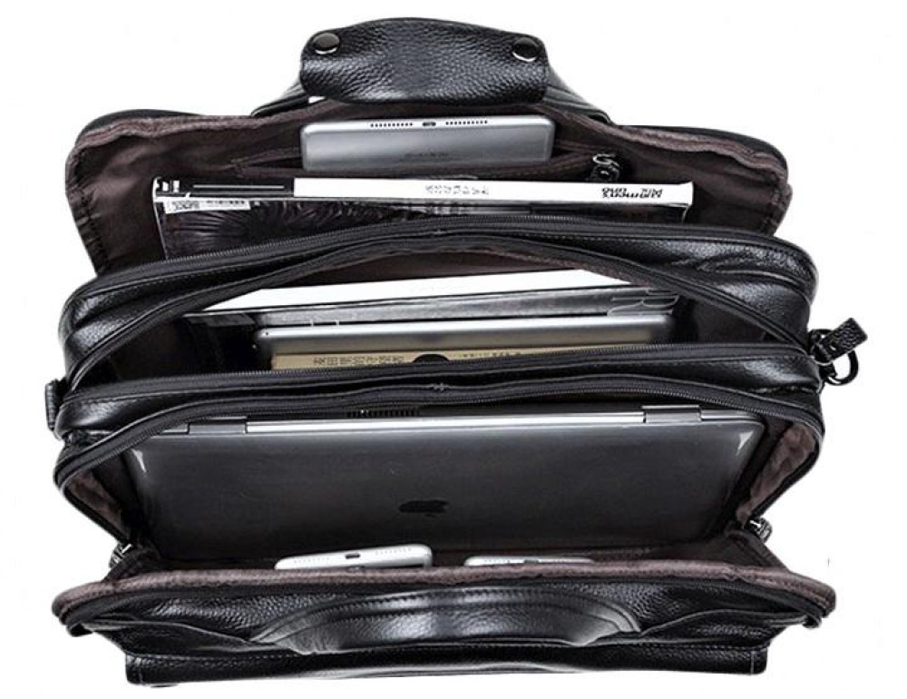 Чоловіча шкіряна сумка на три відділи Tiding Bag A25F-9001А - Фотографія № 5