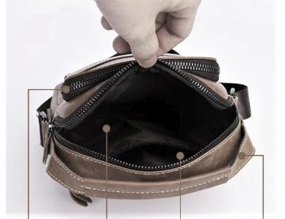 Мужской кожаный мессенджер через плечо Tiding Bag A25F-90118-1A - Фото № 4