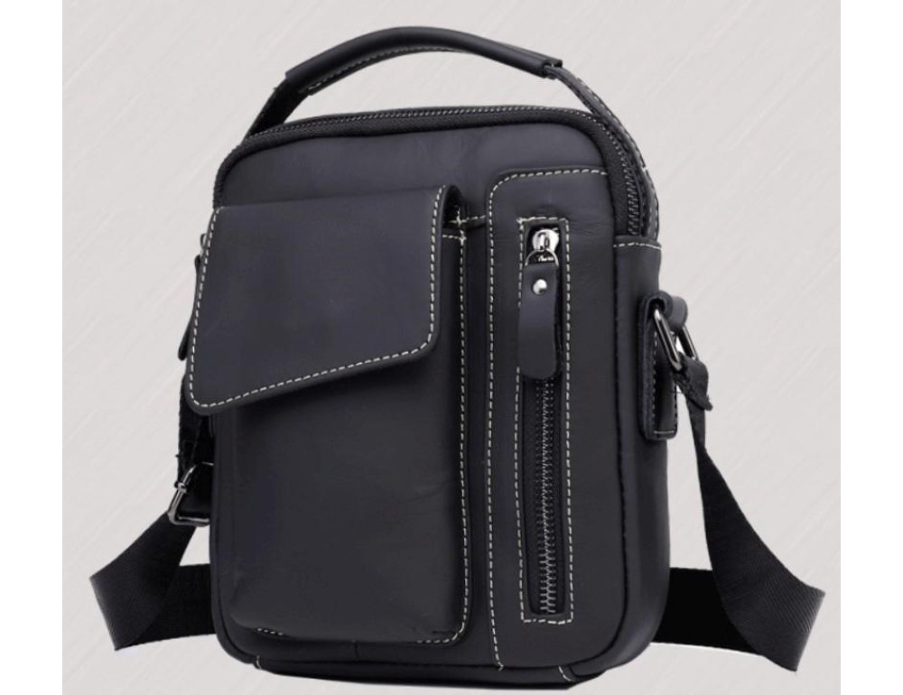 Мужской кожаный мессенджер через плечо Tiding Bag A25F-90119A - Фото № 3
