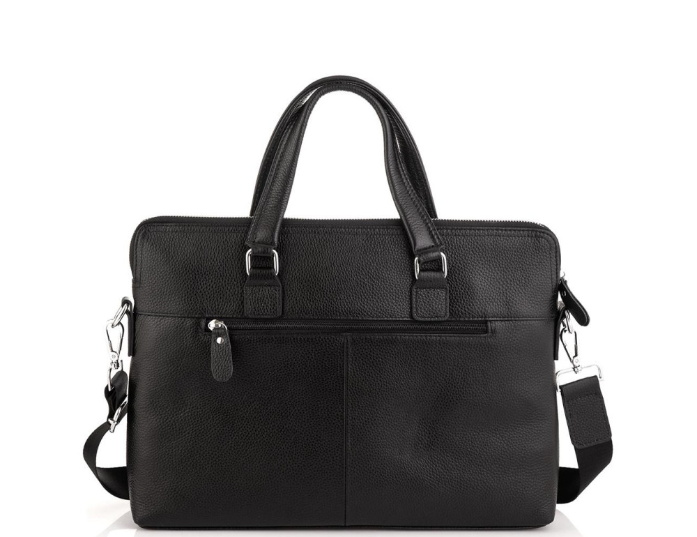 Сумка для ноутбука чорна шкіряна Tiding Bag A25F-9157-1A - Фотографія № 4