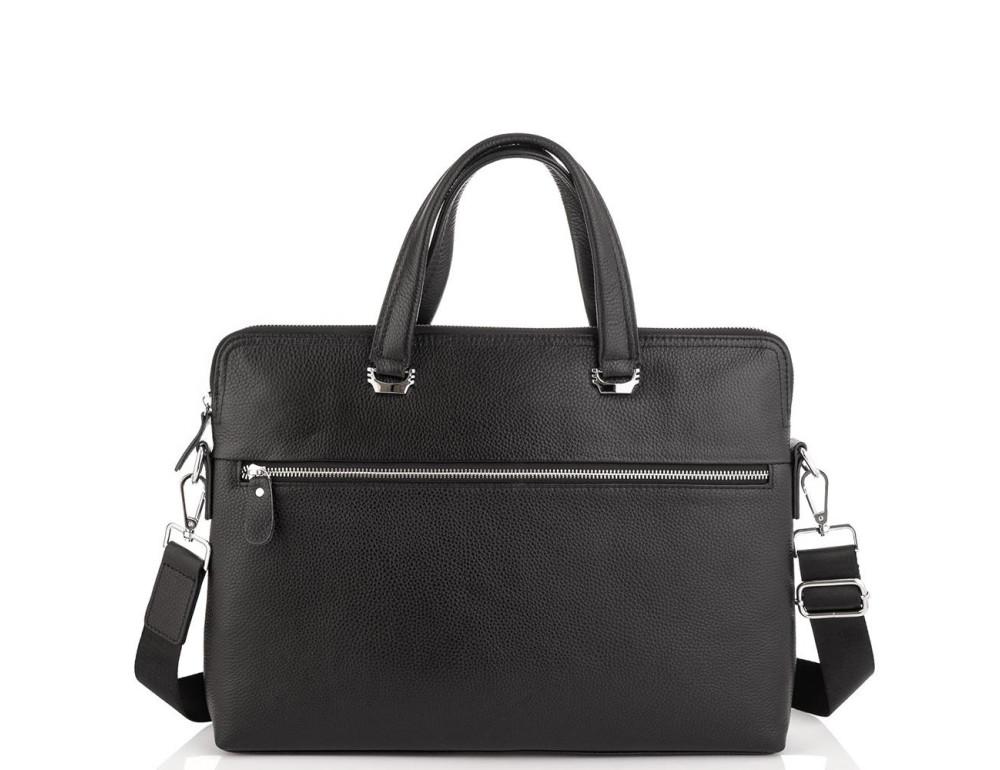 Сумка для ноутбука чорна шкіряна Tiding Bag A25F-9157-1A - Фотографія № 5