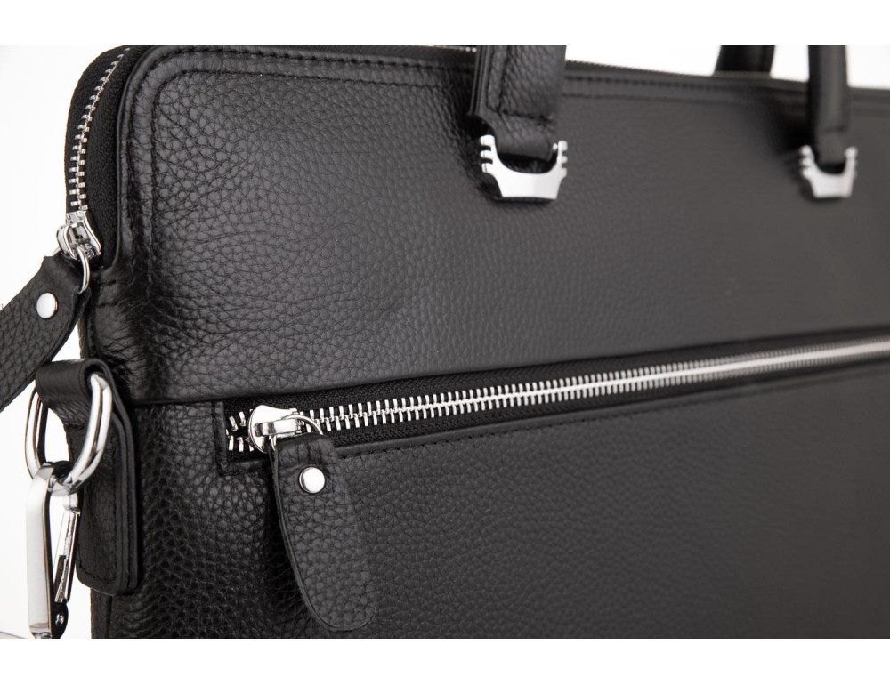 Сумка для ноутбука чорна шкіряна Tiding Bag A25F-9157-1A - Фотографія № 7