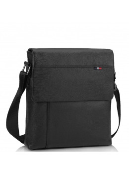 Чоловіча шкіряна сумка через плече чорна Tiding Bag A25F-98075A