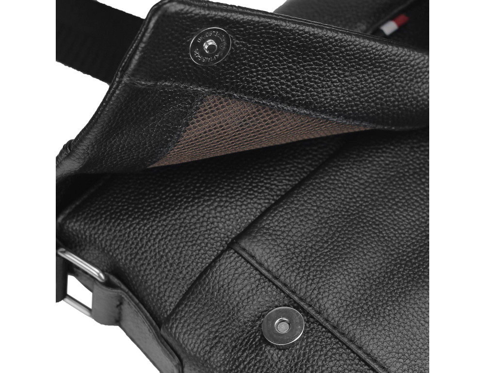 Чоловіча шкіряна сумка через плече чорна Tiding Bag A25F-98075A - Фотографія № 2